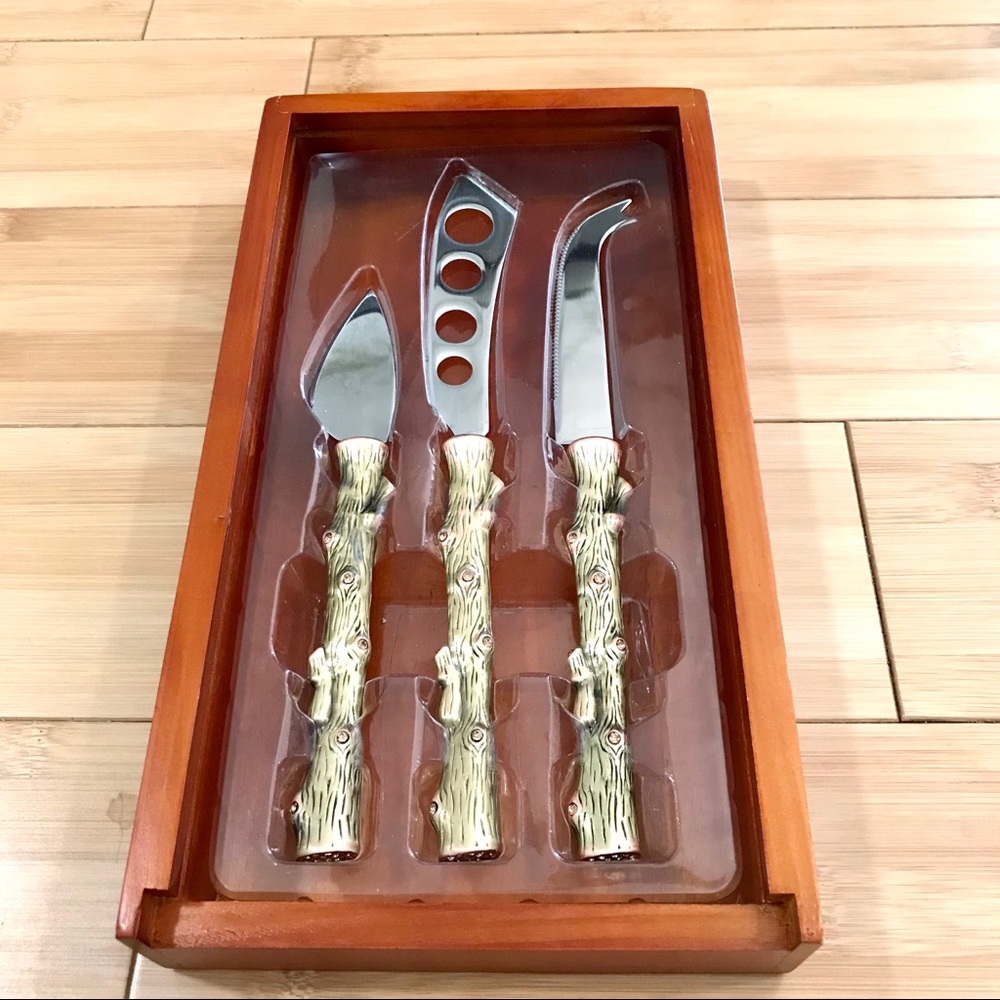 Cheese Knives Falling Leaves Grassland Road 3 Set